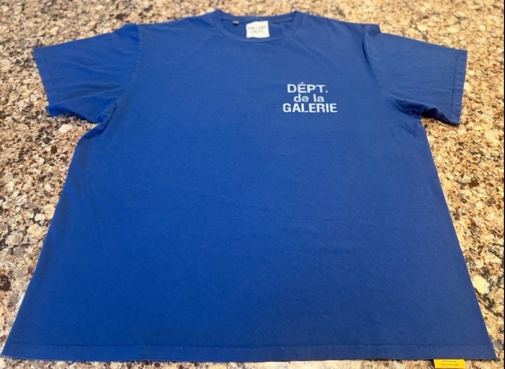 Gallery Dept French Blue Tee Size XL Double Sided Dépt De La Galerie Authentic