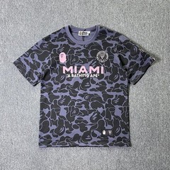 Miami Soccer Club Camo Print Short Sleeve Casual Streetwear Crew Neck T-Shirt