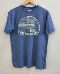C.C. Filson Graphic Tee Shirt Blue Knit Hiking Mountain Fishing Men’s Size Small