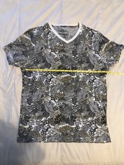 American Rag T-Shirt Mens Large Floral Palm Short-Sleeve Crew-Neck Cotton Blend