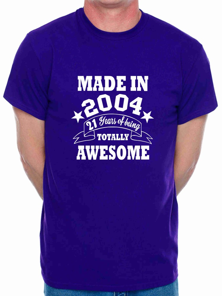 21st Birthday Men’s T-Shirt Made in 2004 21 Years old Tee Shirt