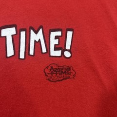 2011 Adventure Time Shirt Size L Cartoon Network Red What Time Is It Finn Jake
