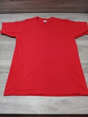 Vtg BVD Premium Series Pocket T-Shirt Mens Size XL Red Made in USA Single Stitch