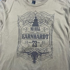 Vintage District T Shirt Mens Large Beige No Bull Earnhardt Graphic Print Cotton