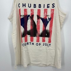Chubbies Tank Top Men’s XL White Cream Fourth of July 4th USA Cotton New NWT