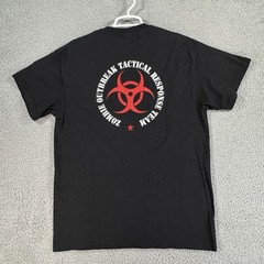 Zombie Outbreak Tactical Response Black T-Shirt Size L Graphic Tee
