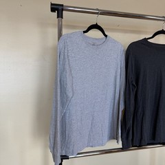 Lot of 2 Men’s Medium LANDS’ END Long Sleeve Shirts Dark Gray and Light Gray