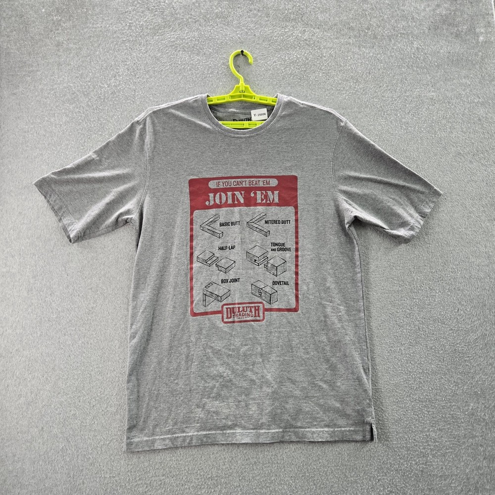 Duluth Trading Co. Men Shirt M Gray Wood Join Em Graphic Print Relaxed Fit
