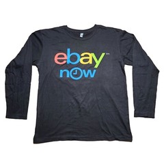eBay Now Logo Black Long Sleeve T-Shirt Medium District Made Reseller Swag