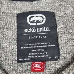 Ecko Unltd Mens Grey Marled Thermal Long Black Sleeve Shirt 4XL NWT Y2K
