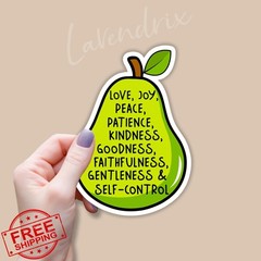 LAVENDRIX Fruit of The Spirit Stickers 3×2 Vinyl Bible Verse