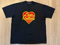 Louis Vuitton Intarsia Jacquard Heart Crewneck Tee Shirt dark ocean blue sz L