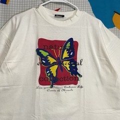 Vintage 90s Chic Butterfly Tshirt Pop Art XL Natural Environmental Collection