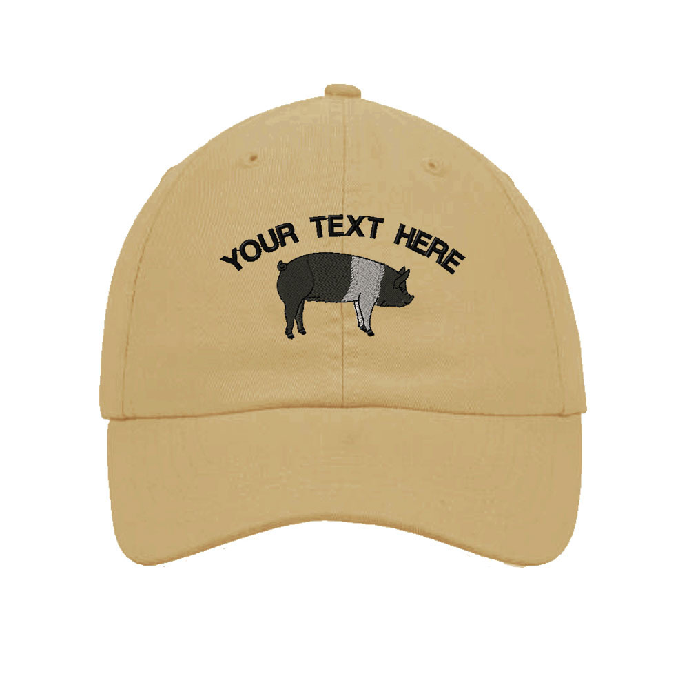 Your Text Here Custom Hampshire Pig Custom Embroidered SOFT Unstructured Hat Cap