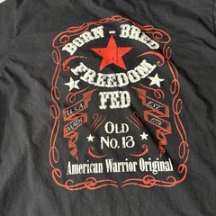 American Warrior Graphic T Shirt XL Black Born Bred Freedom USA Made
