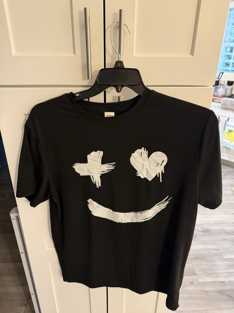 Sheri Mens Black And White Designer Tee Shirt Size M