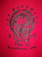 Hamilton OH AMVETS 1993 1st district Veterans WW2 Vietnam Korea red 2XL t shirt