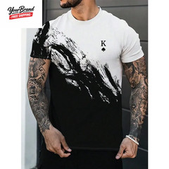 Fashion Gradient Color 3D Print Men’S T-Shirts Daily Men’S O-Neck Short Sleeve T