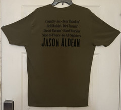 Jason Aldean Tough Crowd Double Sided Army Green Large T-Shirt Highway Desperado