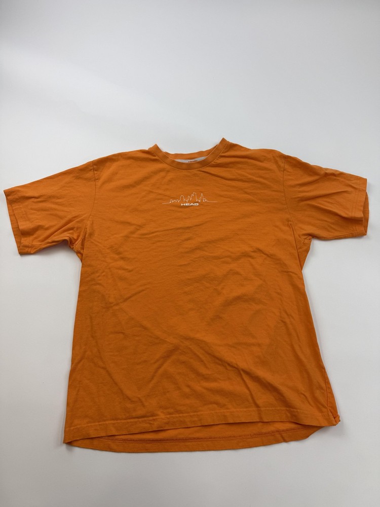 Head Shirt Mens Medium Orange Skyline Graphic Tee Scraper City Urban Tennis