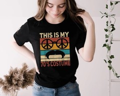 This Is My 70s Costume Styles Vintage Men 70’s Disco Outfit Gift Him Her T-shirt