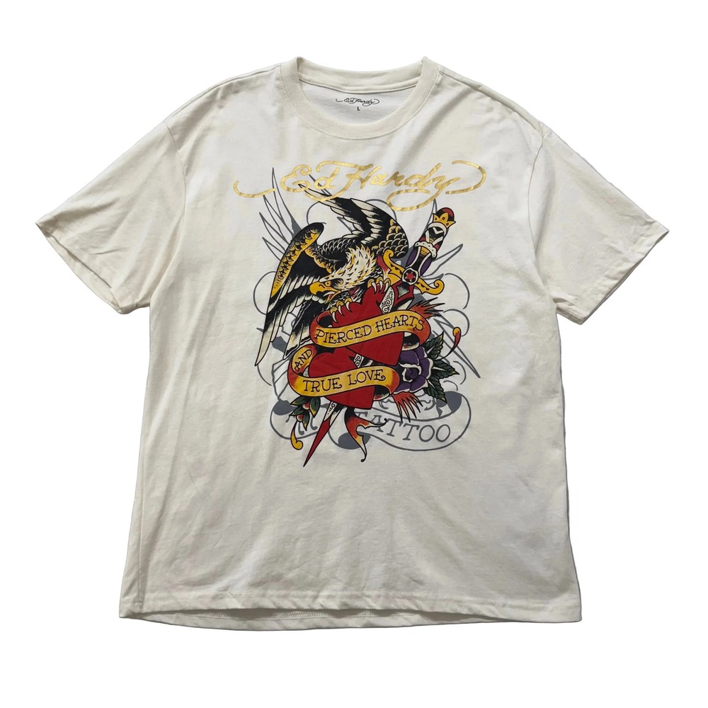 ED HARDY “Pierced Eagle” CREAM GRAPHIC TEE