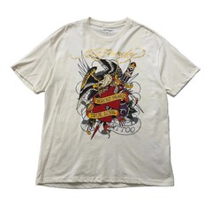 ED HARDY “Pierced Eagle” CREAM GRAPHIC TEE