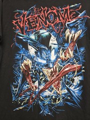 Vintage Y2K Venom Marvel Mad Engine Black Graphic Shirt Size Medium RARE FIND