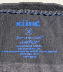 Kuhl T Shirt Unisex Sz SMALL Charcoal Gray Mountains Back Hit Front Pocket READ