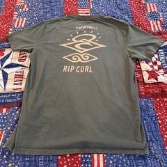 Rip Curl The Search Green T-Shirt Large Short Sleeved
