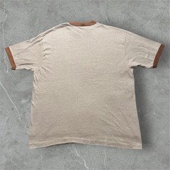 Vintage 1980s Never Question Authority Ringer Tee Brown XL Police Censorship