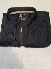 Nike NFL on field apparel Large Black Zip Up Button Sleeves Shirt Style