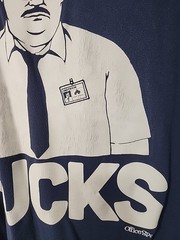 Ripple Junction Mens Office Space Milton Work Sucks Graphic Navy Shirt Size 3XLT