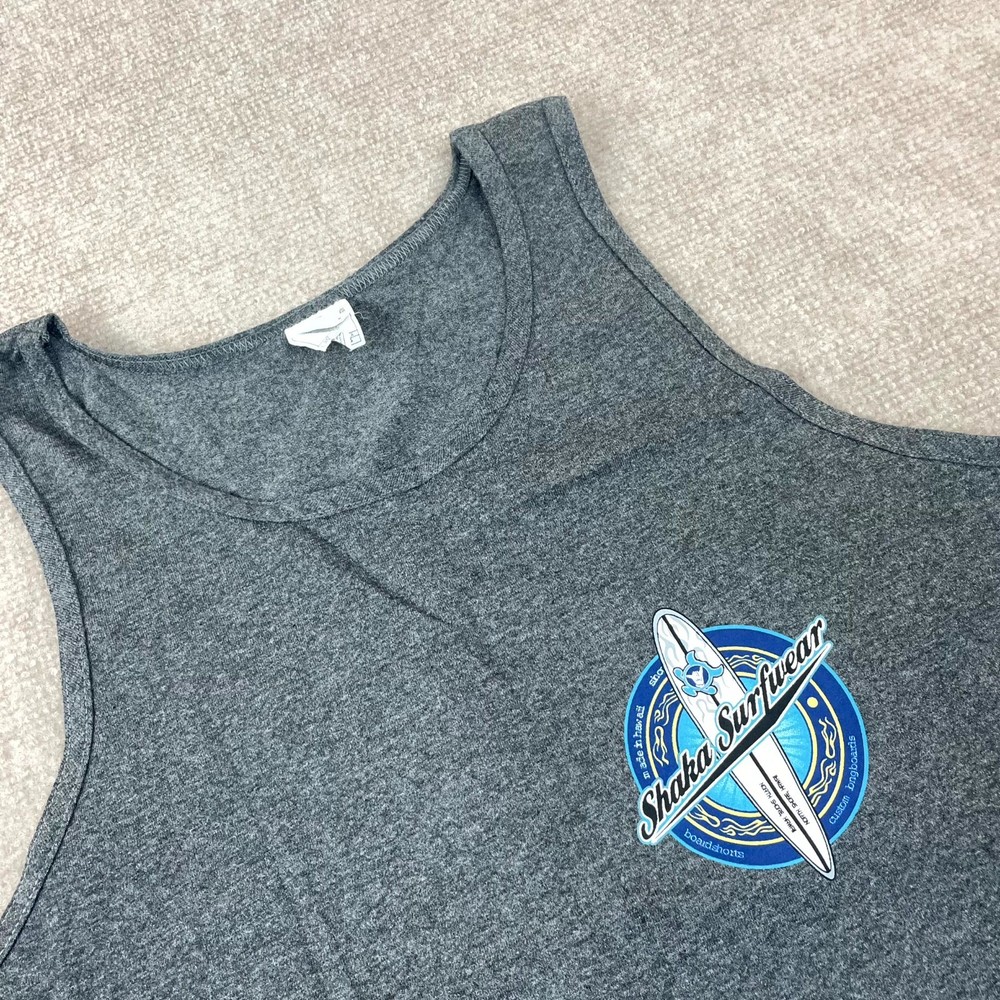 Shaka Surfwear Hawaii Alstyle Apparel & Activewear Tank Top Mens XL Gray Cotton