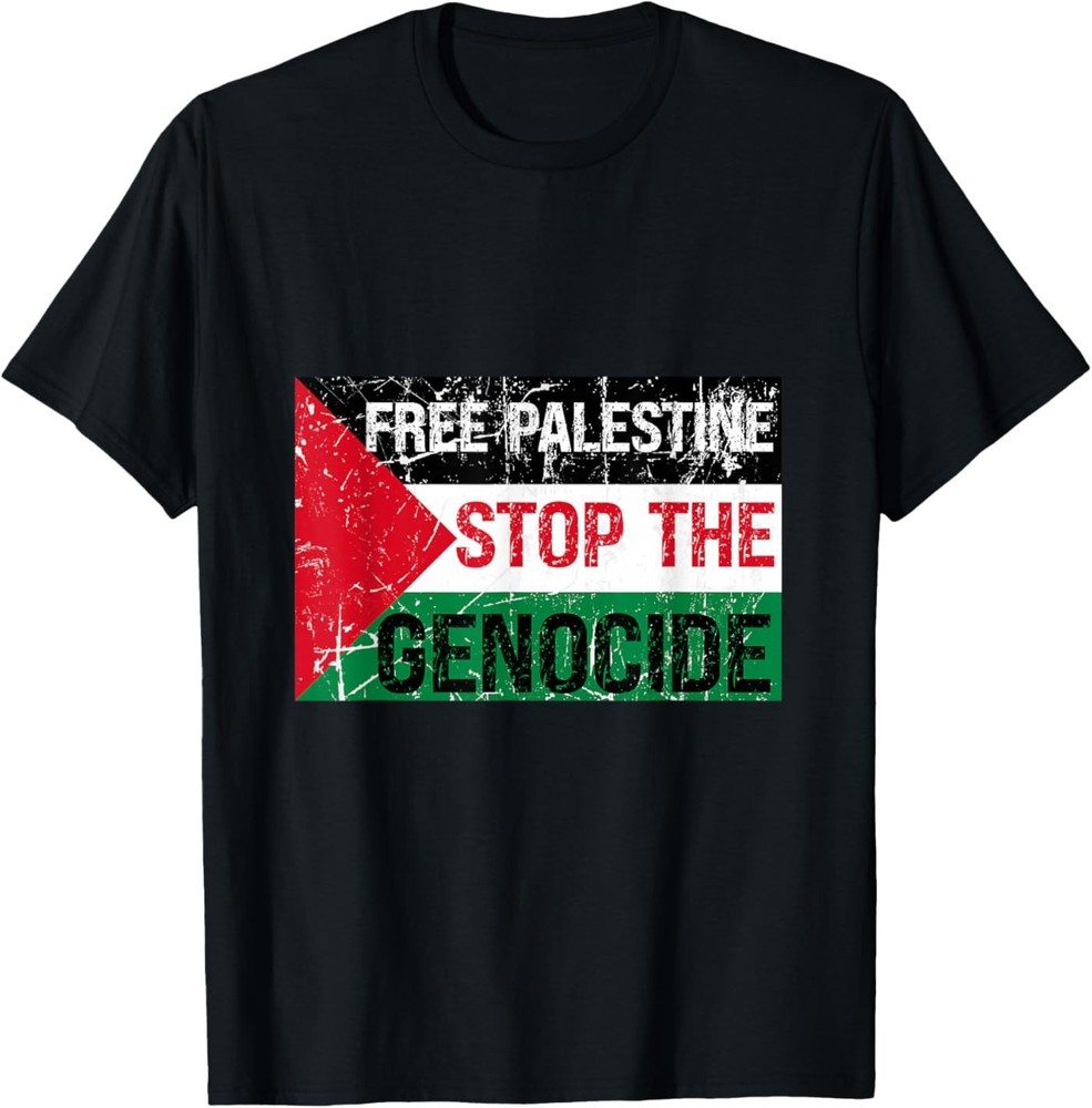 Supporting Freedom: Free Palestine Stop The Genocide T-Shirt