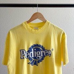 Vintage 1980/90’s Single Stitch Yellow Pedigree Graphic Tee Shirt – Large