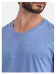 GEORGE Men’s Size S (34-36) V-Neck Tee Short Sleeve Shirt • Blue Ash Heather