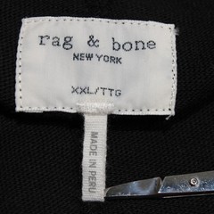 Rag & Bone NWT Classic Short Sleeve Henley T-Shirt Size XXL in Jet Black Cotton