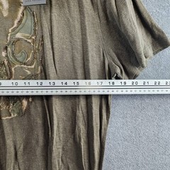 John Varvatos Linen Blend Chain Skull Tee Men’s XL Olive Leaf Crewneck Pullover
