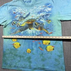 Liquid Blue Shirt Mens Large Blue Sea Turtle Ocean Fish Graphic Tie Dye Tee
