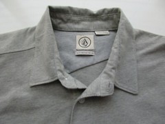 Genuine Asymmetrical Seams Short Sleeve Men Polo T-Shirt Gray M UPC63