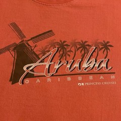 Streetwear Shirt Adult XL Red Aruba Caribbean Graphic Workout Lightweight Tee