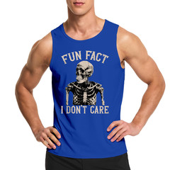 Fun Fact I Don’t Care Skull Funny Sarcastic Quote Tank Top