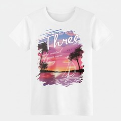 Tropical Sunset Sailboat T-Shirt Summer Beach Vacation Inspirational Quote Tee