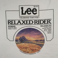 VTG 90s Lee Denim Jeans Promo T-Shirt Mens Medium Relaxed Rider Americana