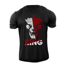 Men’s King Lion T Shirt Distress Animal 100% Cotton