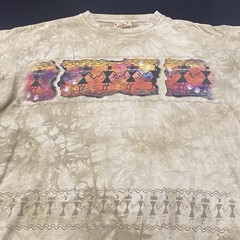Vintage The Mountain T Shirt Large Leather Tag Grand Canyon Tribal USA Y2K Rare