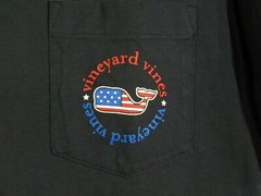 Vineyard Vines Men’s Short Sleeve American Flag Whale Pocket T-Shirt Size SMALL