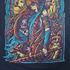 Mumford Clothing T-Shirt Psychedelic Women Warrior Black Size XL Graphic Fantasy