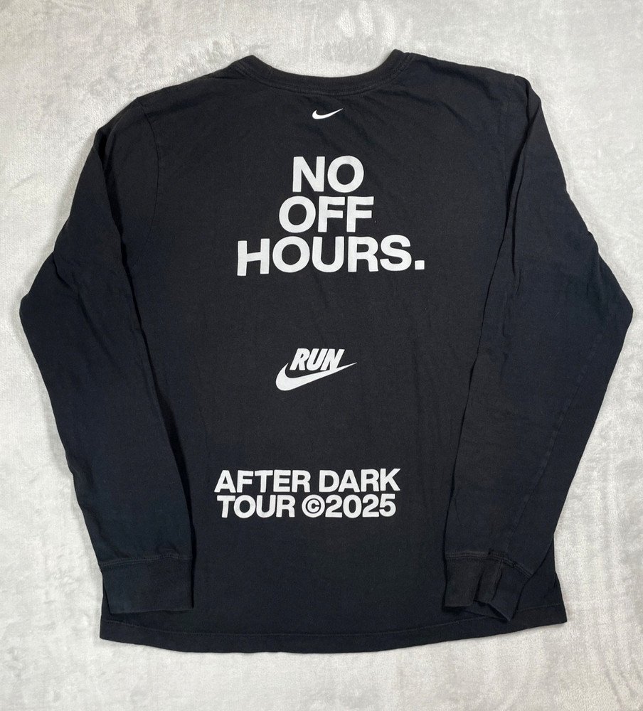 Nike Run After Dark Tour 2025 Long Sleeve T-Shirt Men’s M Black Los Angeles 13.1